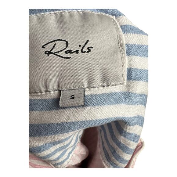 Rails Clara Mixed Orchid Stripe Button Down Pajama Shirt Top Small Preppy Twee - Picture 5 of 7